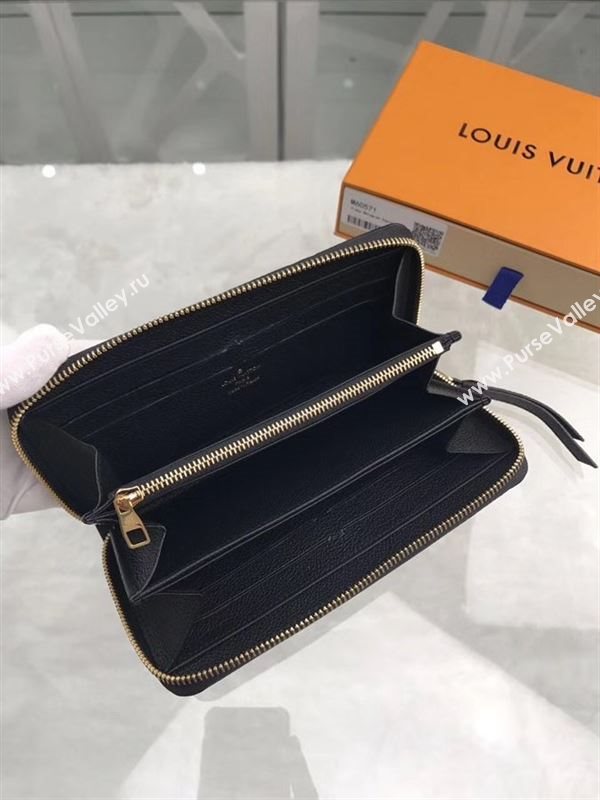 replica M60571 Louis Vuitton LV Zippy Wallet Monogram Leather Purse Bag Black