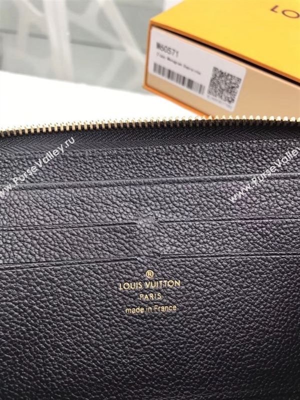 replica M60571 Louis Vuitton LV Zippy Wallet Monogram Leather Purse Bag Black