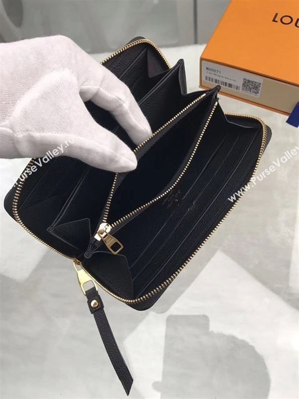 replica M60571 Louis Vuitton LV Zippy Wallet Monogram Leather Purse Bag Black