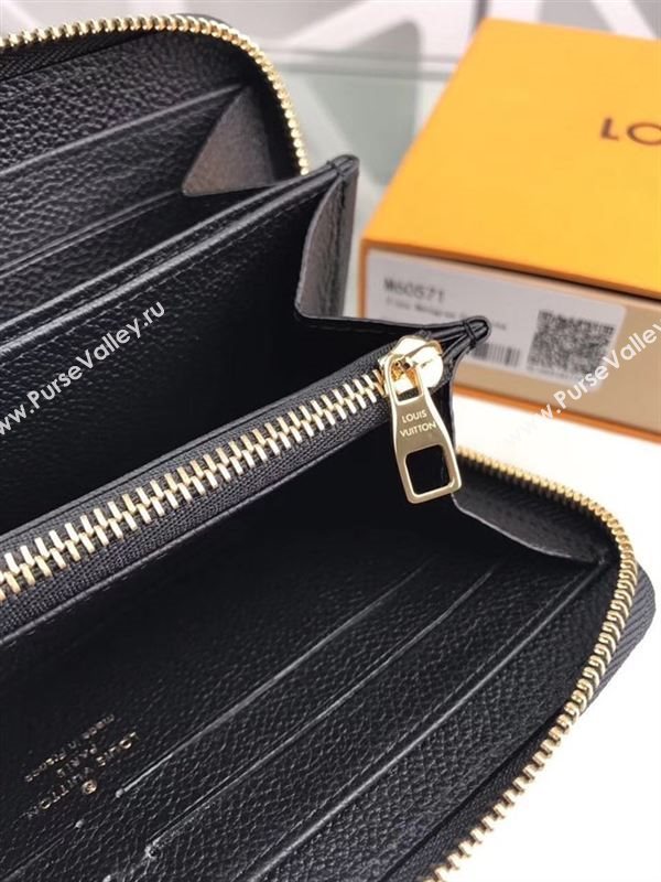 replica M60571 Louis Vuitton LV Zippy Wallet Monogram Leather Purse Bag Black