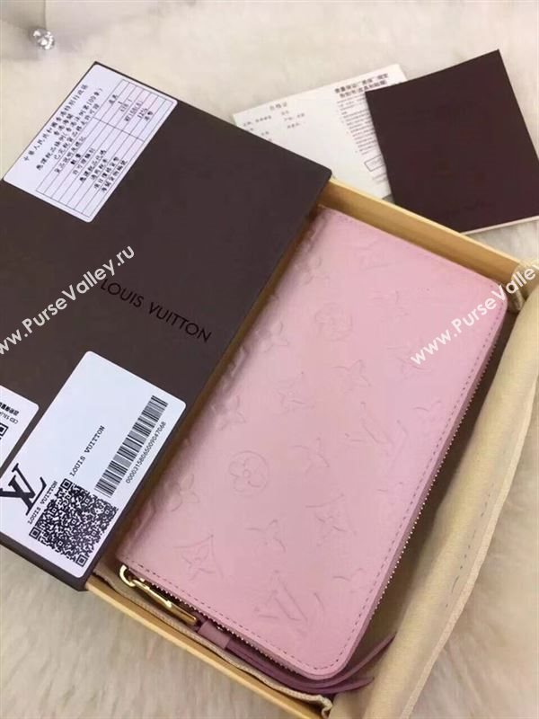 replica M60546 Louis Vuitton LV Zippy Wallet Monogram Leather Purse Bag Pink