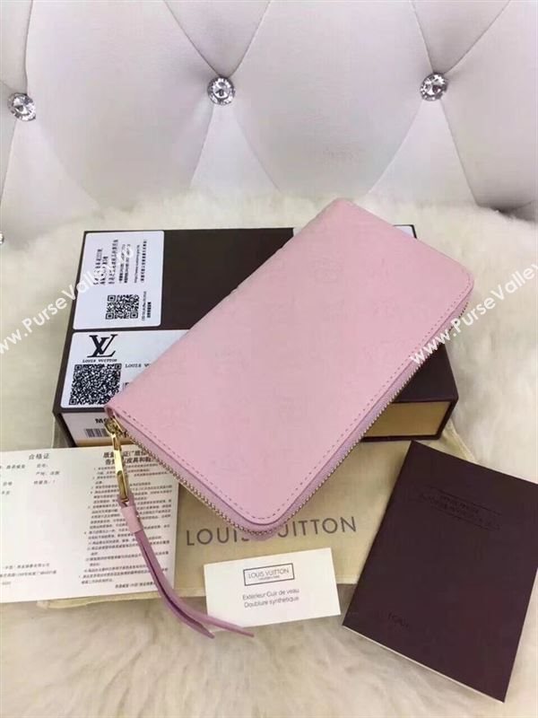 replica M60546 Louis Vuitton LV Zippy Wallet Monogram Leather Purse Bag Pink