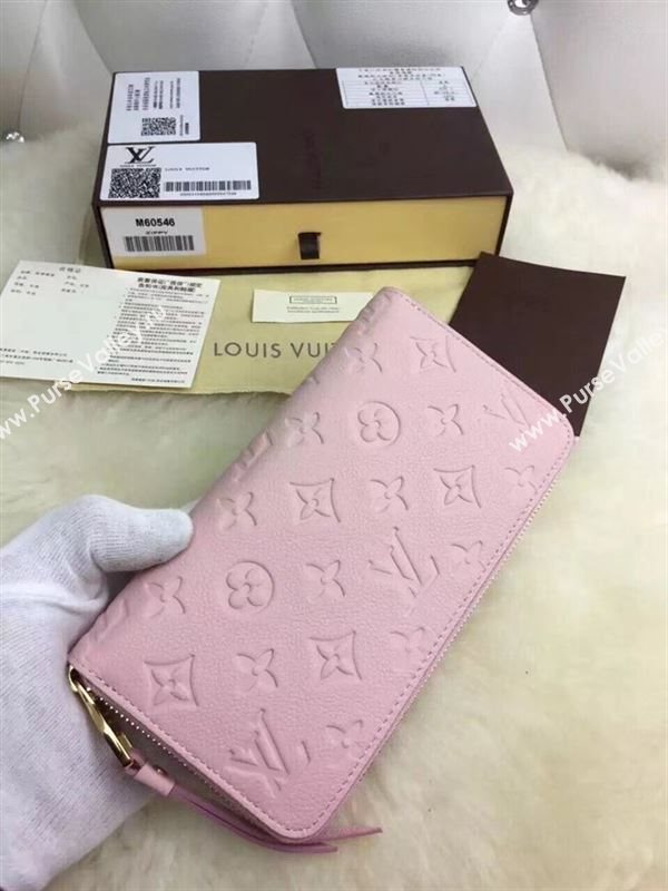 replica M60546 Louis Vuitton LV Zippy Wallet Monogram Leather Purse Bag Pink