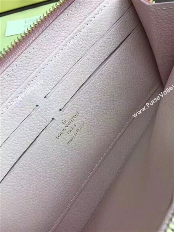 replica M60546 Louis Vuitton LV Zippy Wallet Monogram Leather Purse Bag Pink