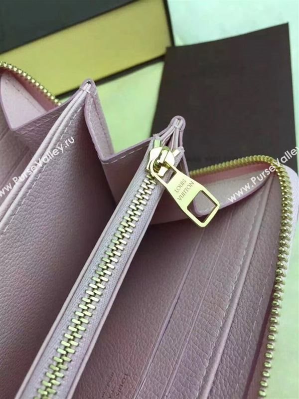 replica M60546 Louis Vuitton LV Zippy Wallet Monogram Leather Purse Bag Pink