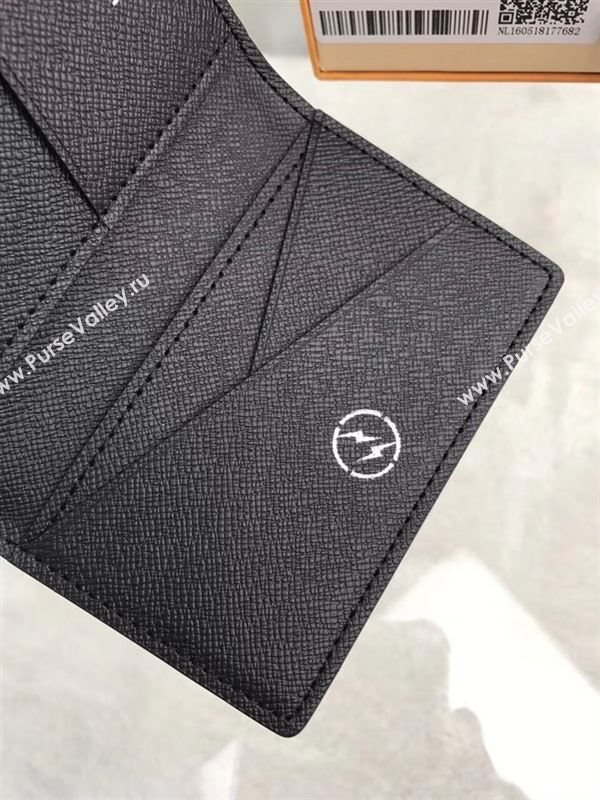 replica M64435 Louis Vuitton LV Pocket Organizer Wallet Monogram Eclipse Purse Bag 