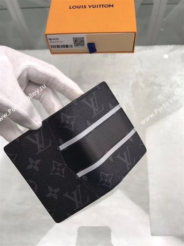 replica M64435 Louis Vuitton LV Pocket Organizer Wallet Monogram Eclipse Purse Bag 