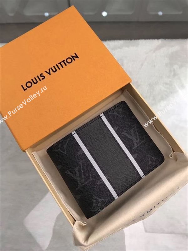 replica M64439 Louis Vuitton LV Multiple Wallet Monogram Eclipse Purse Bag Gray