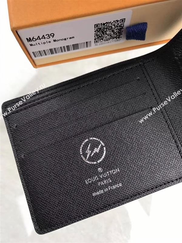 replica M64439 Louis Vuitton LV Multiple Wallet Monogram Eclipse Purse Bag Gray