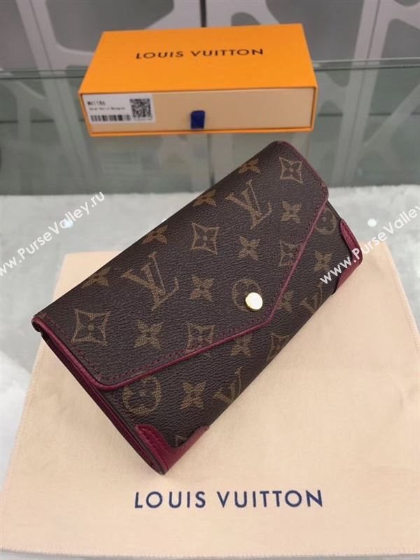 replica M61186 Louis Vuitton LV Sarah Wallet Retiro Monogram Canvas Purse Bag Maroon