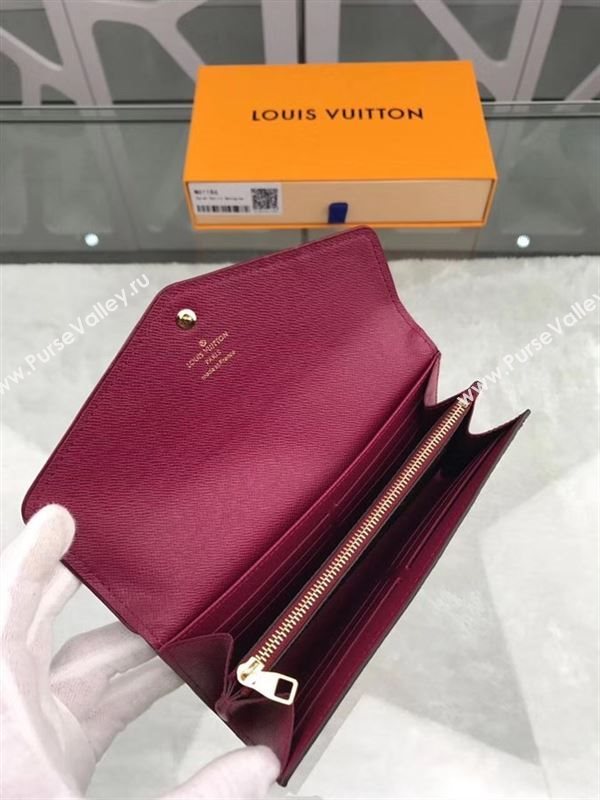replica M61186 Louis Vuitton LV Sarah Wallet Retiro Monogram Canvas Purse Bag Maroon