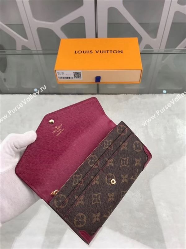 replica M61186 Louis Vuitton LV Sarah Wallet Retiro Monogram Canvas Purse Bag Maroon