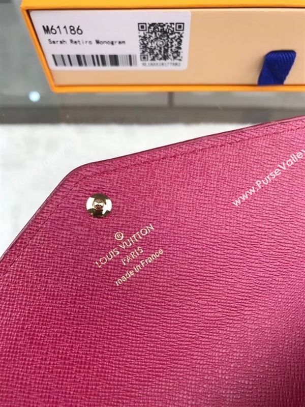 replica M61186 Louis Vuitton LV Sarah Wallet Retiro Monogram Canvas Purse Bag Maroon