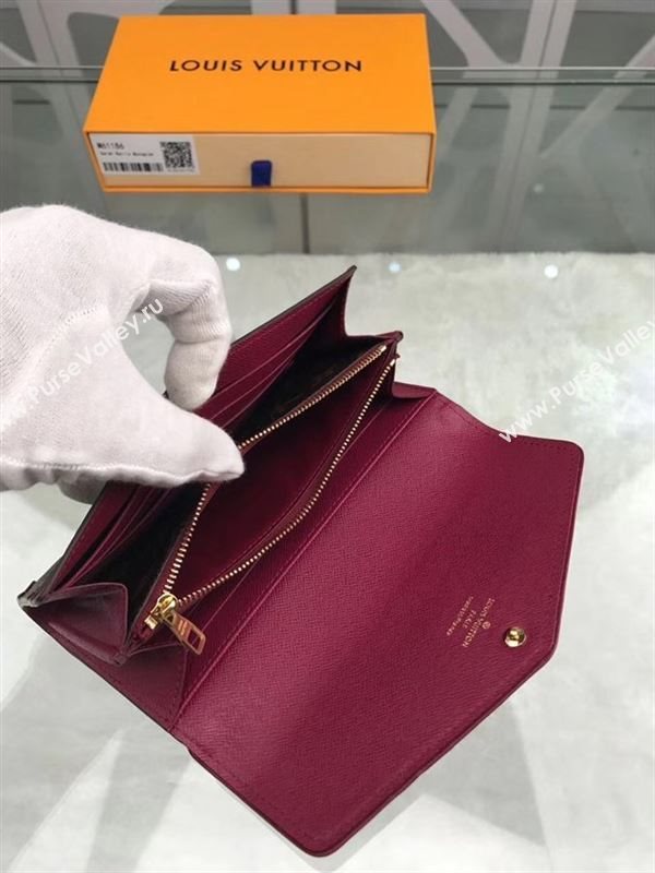 replica M61186 Louis Vuitton LV Sarah Wallet Retiro Monogram Canvas Purse Bag Maroon