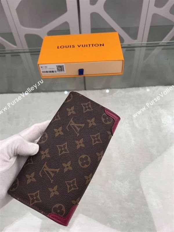 replica M61186 Louis Vuitton LV Sarah Wallet Retiro Monogram Canvas Purse Bag Maroon