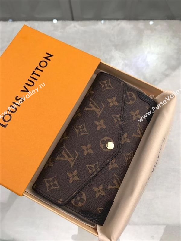 replica M61186 Louis Vuitton LV Sarah Wallet Retiro Monogram Canvas Purse Bag Black