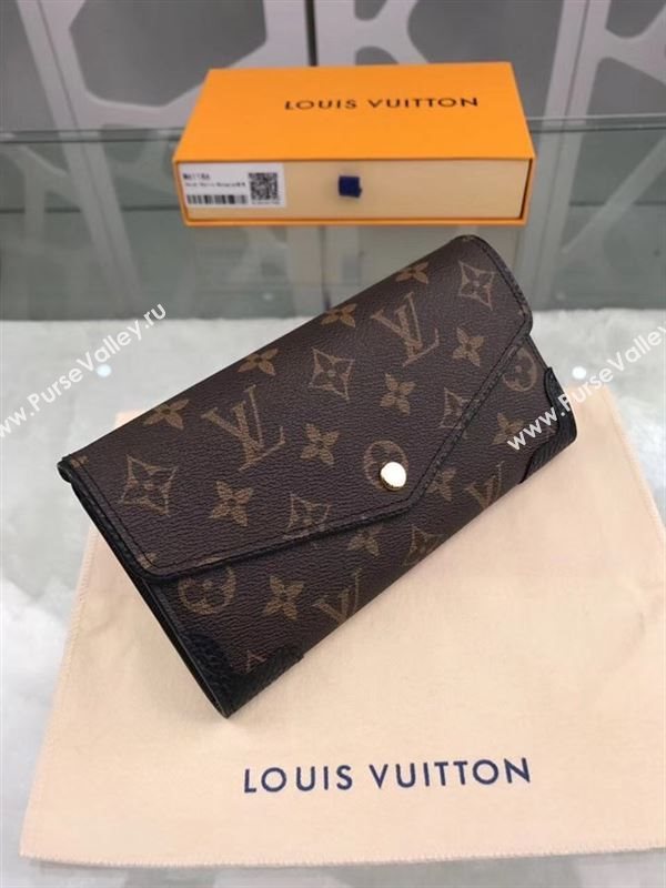 replica M61186 Louis Vuitton LV Sarah Wallet Retiro Monogram Canvas Purse Bag Black