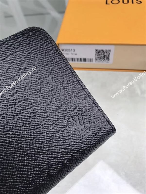 replica M30513 Louis Vuitton LV Zippy Organizer Wallet Taiga Leather Purse Bag Black