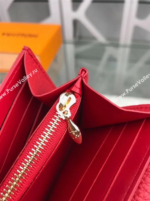replica M64553 Louis Vuitton LV Capucines Wallet Real Leather Purse Bag Red