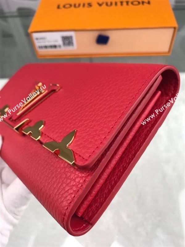 replica M64553 Louis Vuitton LV Capucines Wallet Real Leather Purse Bag Red