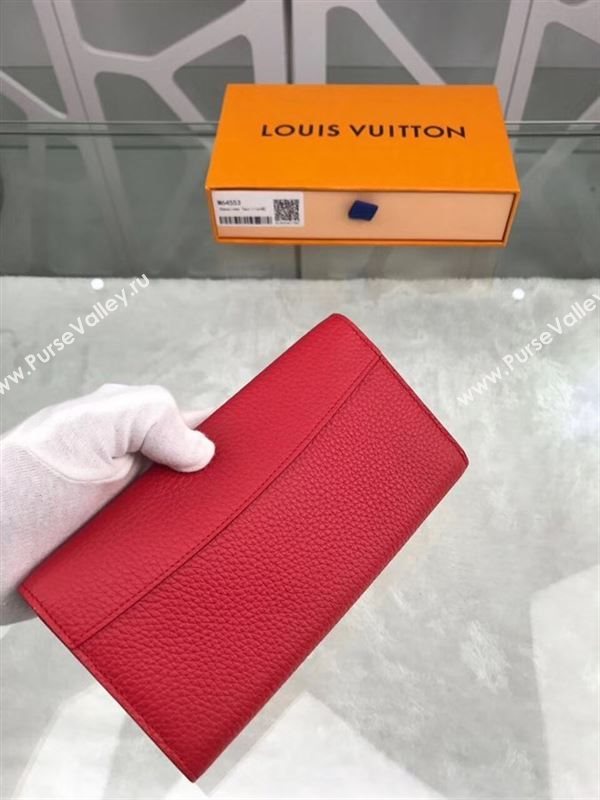replica M64553 Louis Vuitton LV Capucines Wallet Real Leather Purse Bag Red