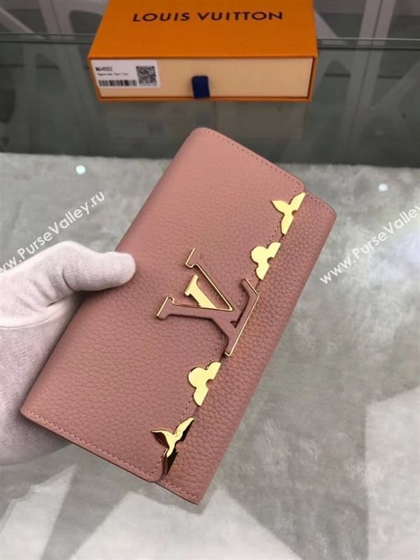 replica M64552 Louis Vuitton LV Capucines Wallet Real Leather Purse Bag Pink