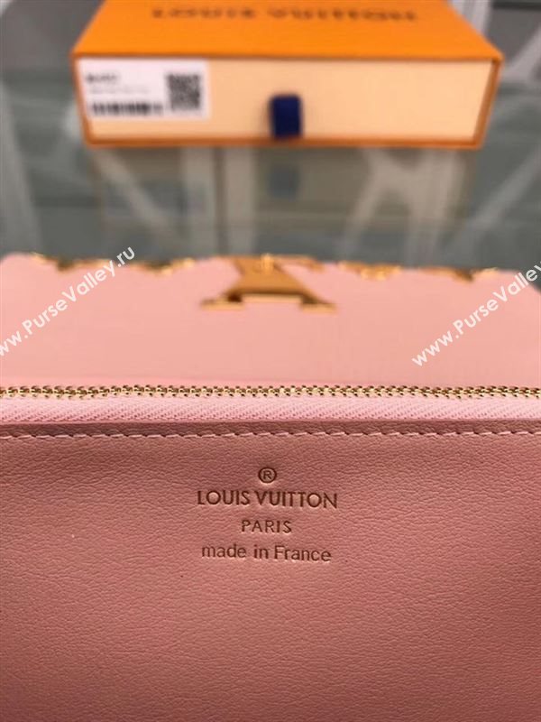 replica M64552 Louis Vuitton LV Capucines Wallet Real Leather Purse Bag Pink