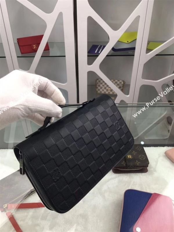 replica N61254 Louis Vuitton LV Zippy XL Wallet Clutch Damier infini Leather Purse Bag Black