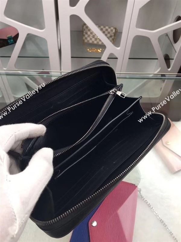 replica N61254 Louis Vuitton LV Zippy XL Wallet Clutch Damier infini Leather Purse Bag Black