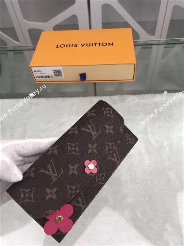 replica M64204 Louis Vuitton LV Emilie Flower Wallet Monogram Canvas Purse Bag Rose
