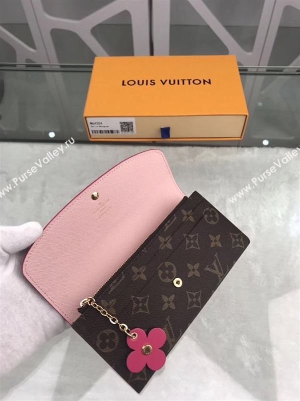 replica M64204 Louis Vuitton LV Emilie Flower Wallet Monogram Canvas Purse Bag Rose