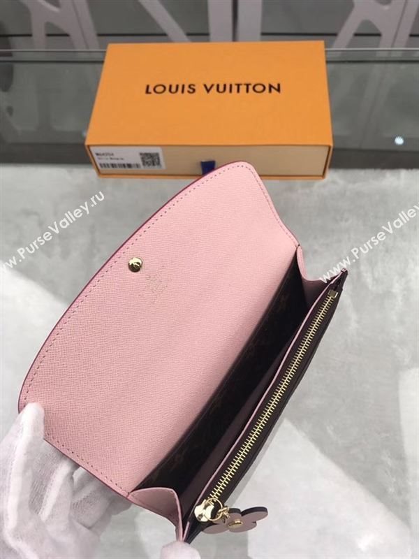 replica M64204 Louis Vuitton LV Emilie Flower Wallet Monogram Canvas Purse Bag Rose