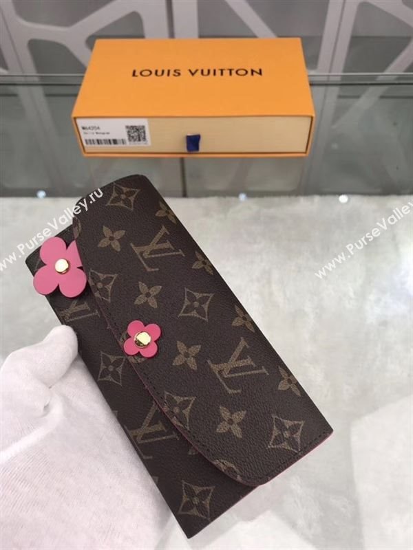 replica M64204 Louis Vuitton LV Emilie Flower Wallet Monogram Canvas Purse Bag Rose