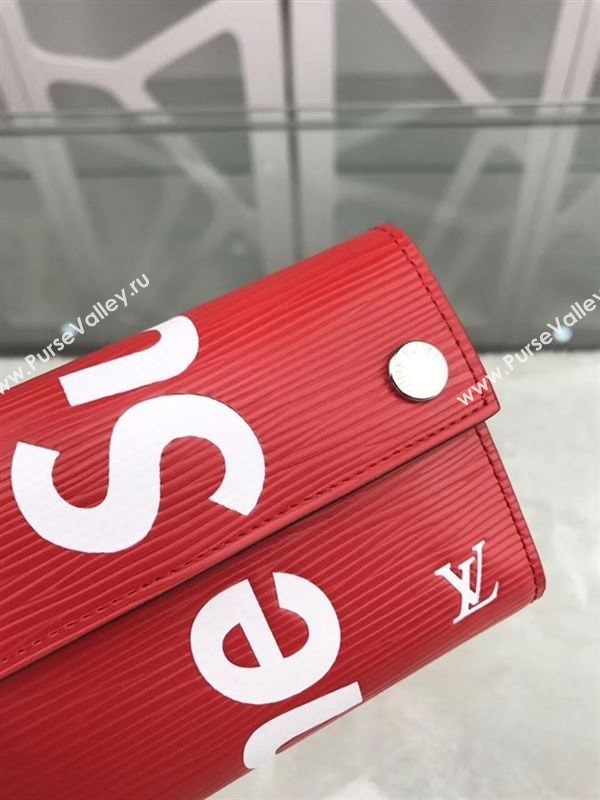 replica M64212 Louis Vuitton LV Supreme Chain Wallet Epi Leather Purse Bag Red