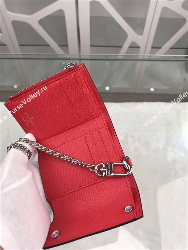 replica M64212 Louis Vuitton LV Supreme Chain Wallet Epi Leather Purse Bag Red