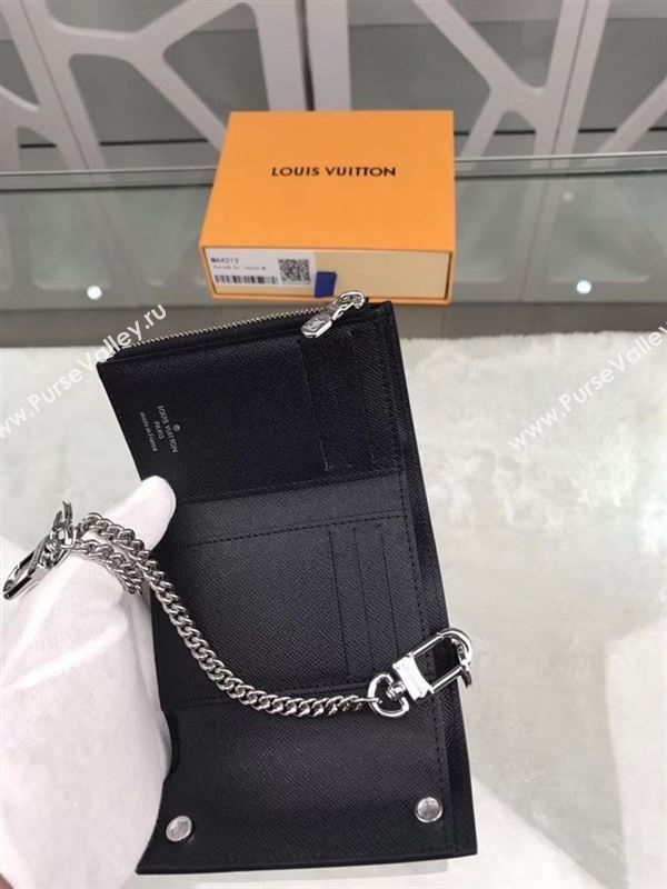 replica M64212 Louis Vuitton LV Supreme Chain Wallet Epi Leather Purse Bag Black