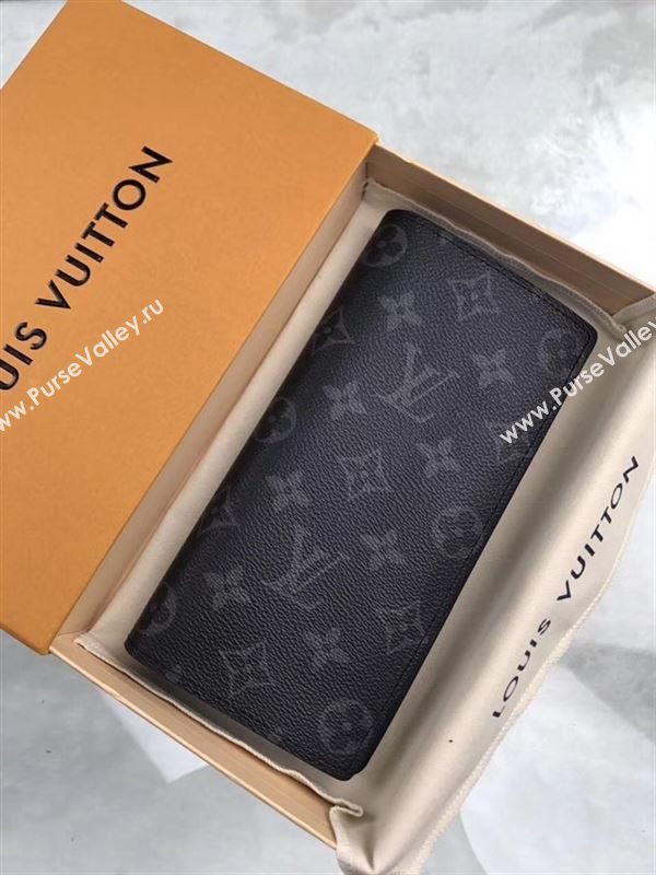 replica M61697 Louis Vuitton LV Brazza Wallet Monogram Canvas Purse Bag Gray