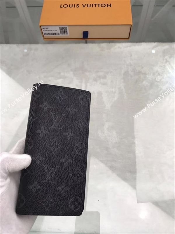 replica M61697 Louis Vuitton LV Brazza Wallet Monogram Canvas Purse Bag Gray