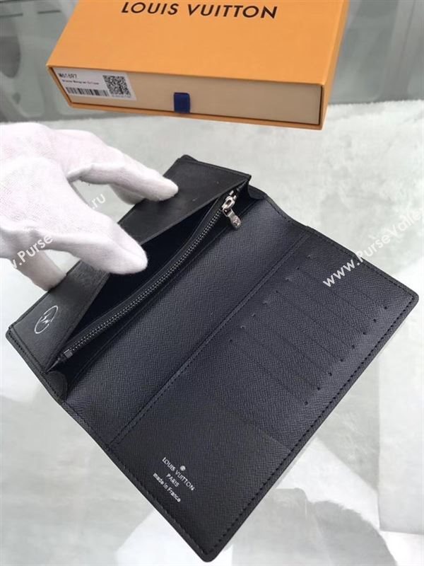 replica M61697 Louis Vuitton LV Brazza Wallet Monogram Canvas Purse Bag Gray