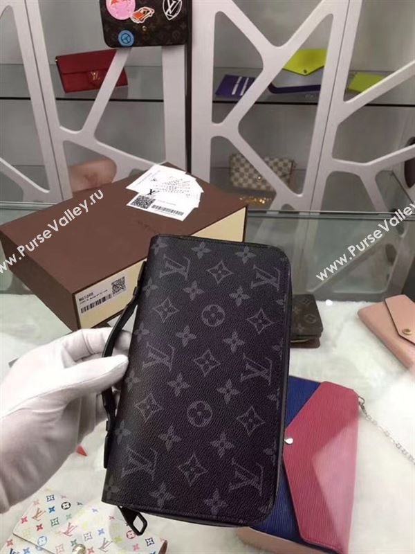 replica M61698 Louis Vuitton LV Zippy XL Wallet Clutch Monogram Canvas Purse Bag Gray