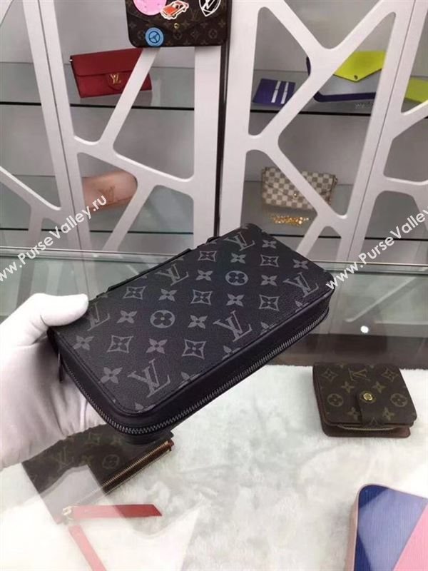 replica M61698 Louis Vuitton LV Zippy XL Wallet Clutch Monogram Canvas Purse Bag Gray