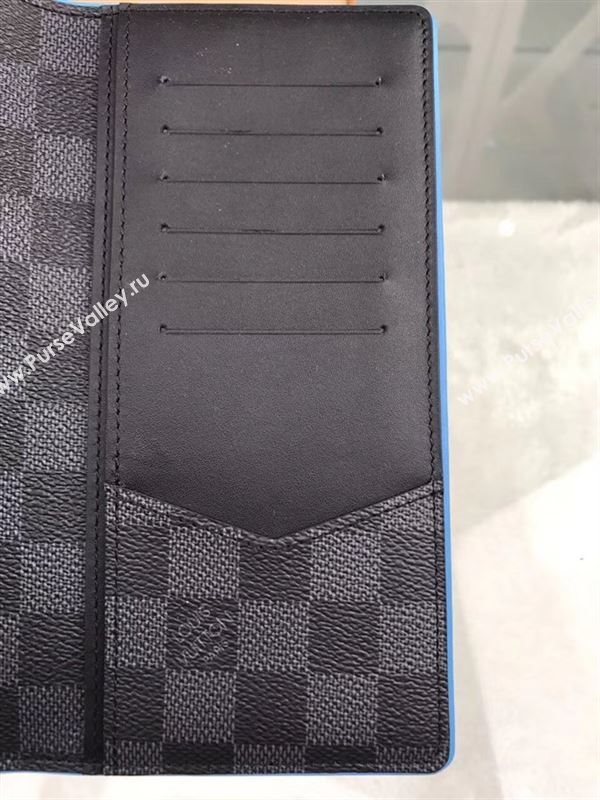 replica N63243 Louis Vuitton LV Brazza Wallet Damier Canvas Purse Bag Blue