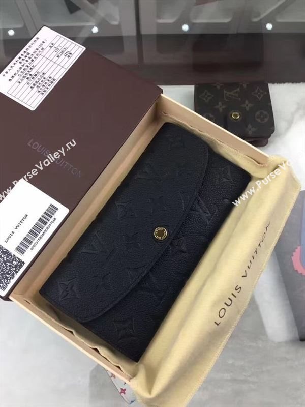 replica M62369 Louis Vuitton LV Emilie Wallet Monogram Leather Purse Bag Black