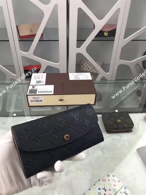 replica M62369 Louis Vuitton LV Emilie Wallet Monogram Leather Purse Bag Black