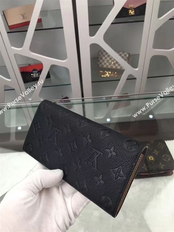 replica M62369 Louis Vuitton LV Emilie Wallet Monogram Leather Purse Bag Black