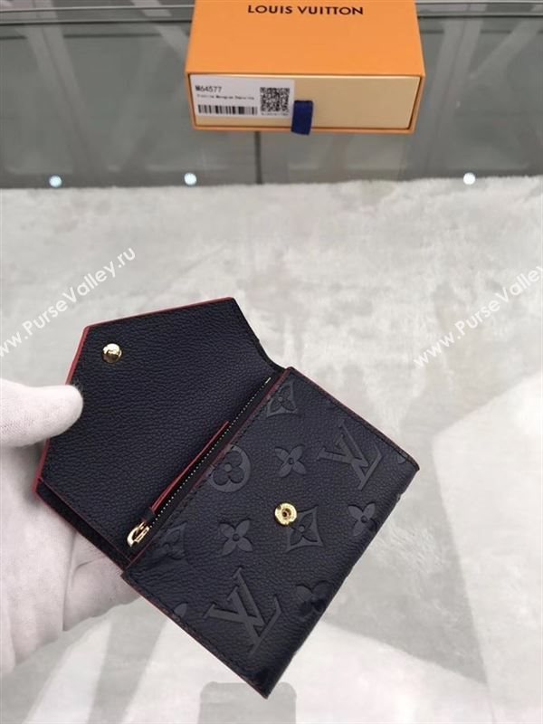 replica M64577 Louis Vuitton LV Victorine Wallet Monogram Leather Purse Bag Black&Red