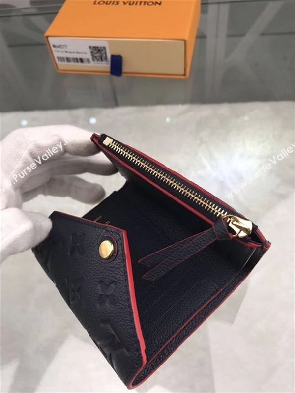 replica M64577 Louis Vuitton LV Victorine Wallet Monogram Leather Purse Bag Black&Red