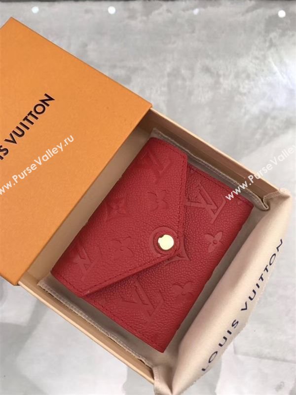 replica M64061 Louis Vuitton LV Victorine Wallet Monogram Leather Purse Bag Red