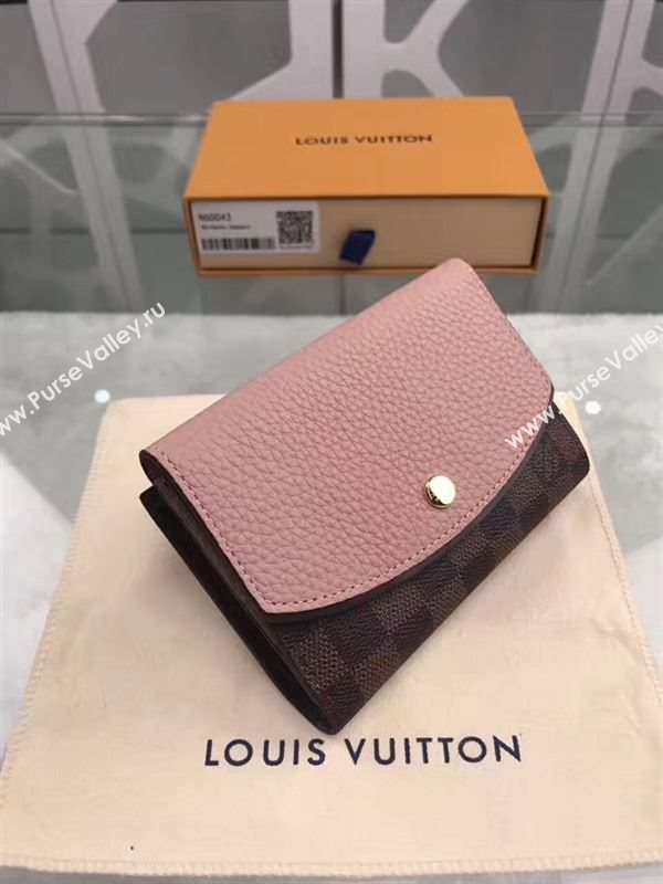 replica N60043 Louis Vuitton LV Normandy Compact Wallet Damier Leather Purse Bag Pink