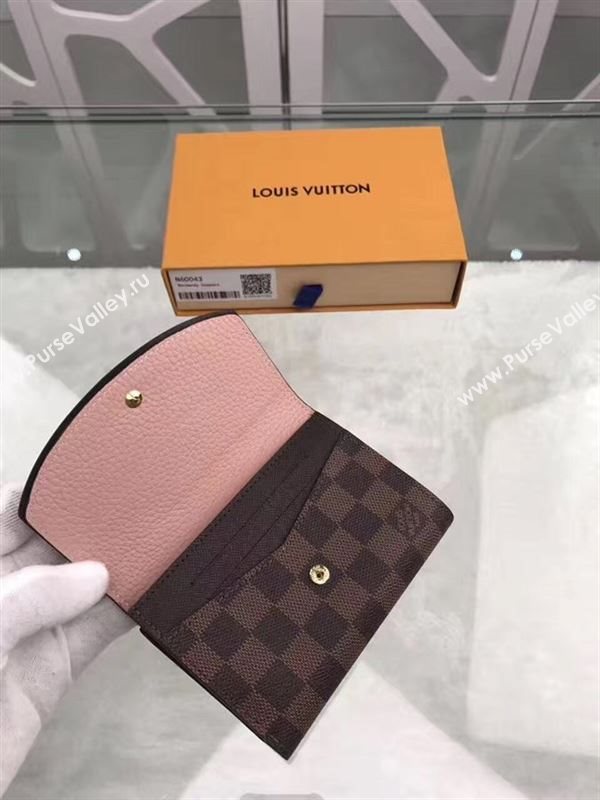 replica N60043 Louis Vuitton LV Normandy Compact Wallet Damier Leather Purse Bag Pink